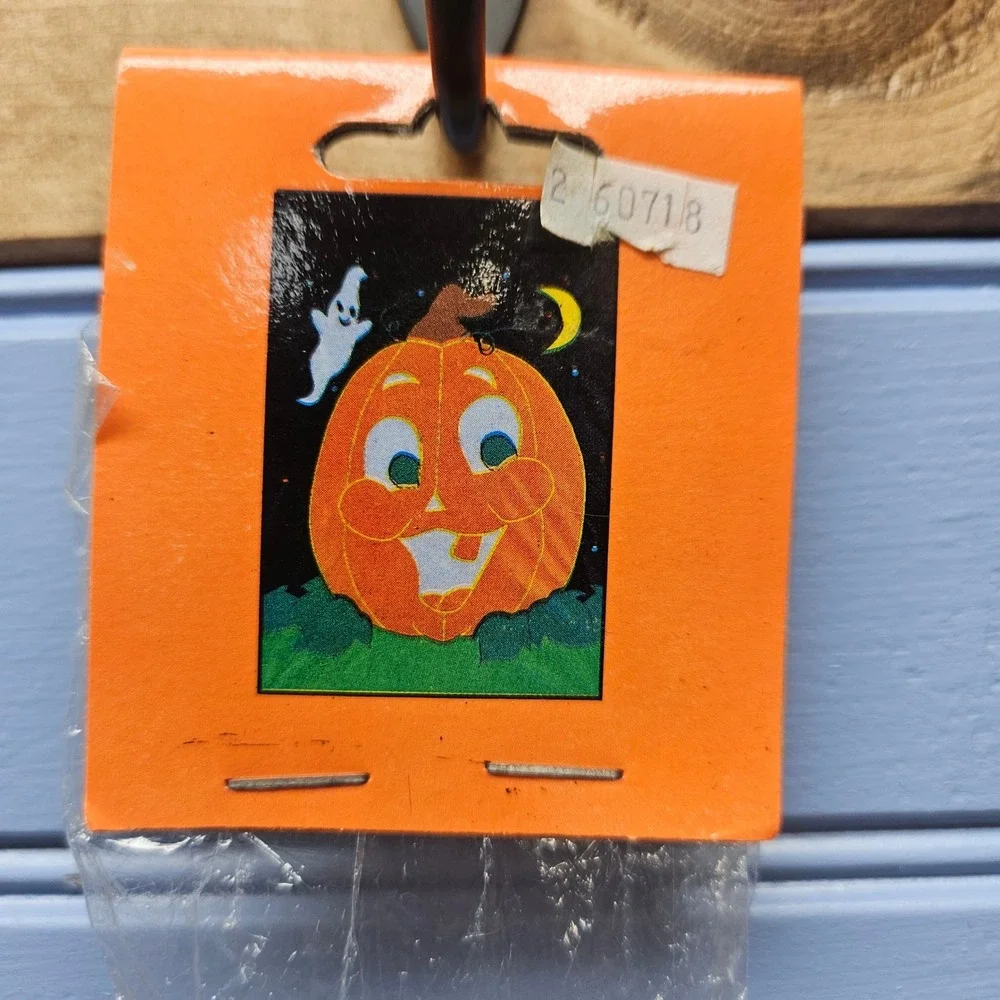 Vintage 1996 CBK Ltd Halloween Pumpkin Ghost Hand Crafted Flag NOS 20495